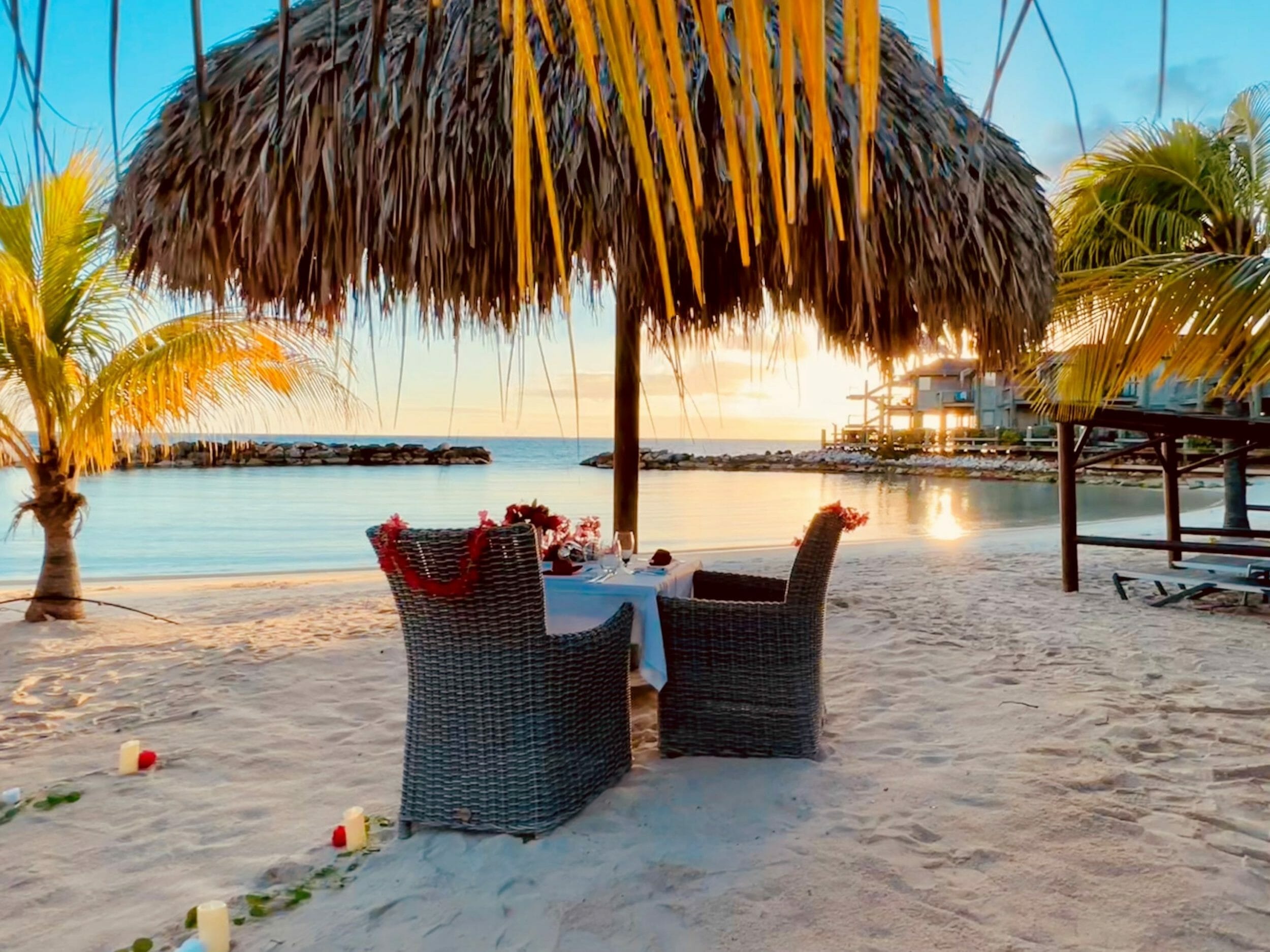 Experience dinner on the beach at our Curacao hotel