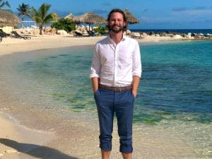 Robbin Vogels on the beach at Avila in 2022. Robbin